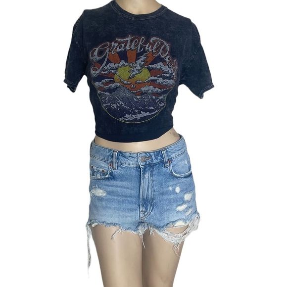 Zara sz 2 high waist denim shorts - Picture 2 of 16